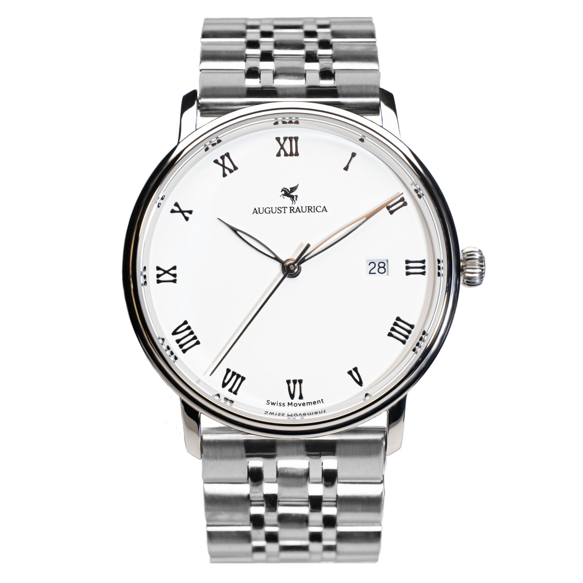 White Dial Silver Case August Raurica Watch